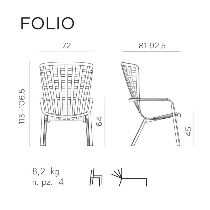 Nardi - Лаунж-кресло Nardi Folio Цвет: тортора