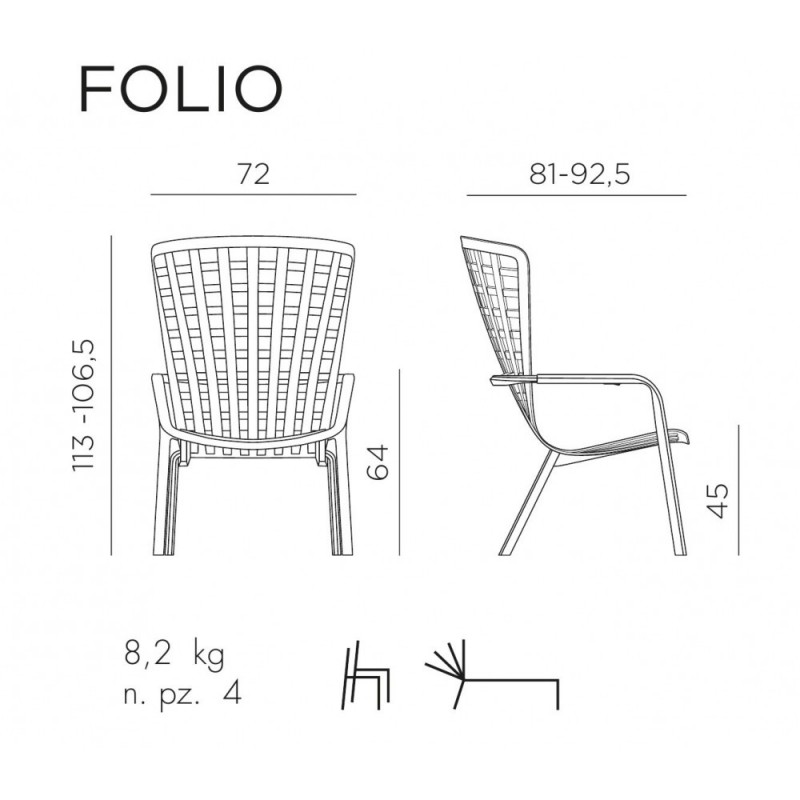 Nardi - Лаунж-кресло Nardi Folio Цвет: белый