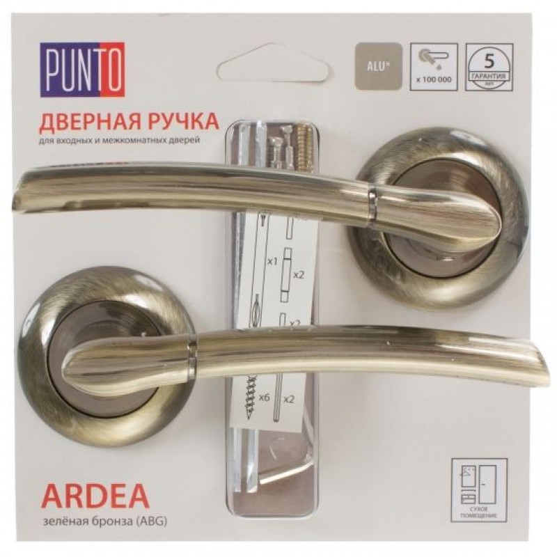 Punto - Дверная ручка PUNTO ARDEA TL/HD ABG-6 зеленая бронза