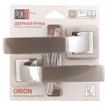 Дверная ручка PUNTO "ORION QR/HD" SN/CP-3 матовый никель / хром