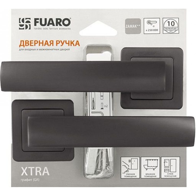 Fuaro - Дверная ручка FUARO XTRA XM/HD GR-23 графит