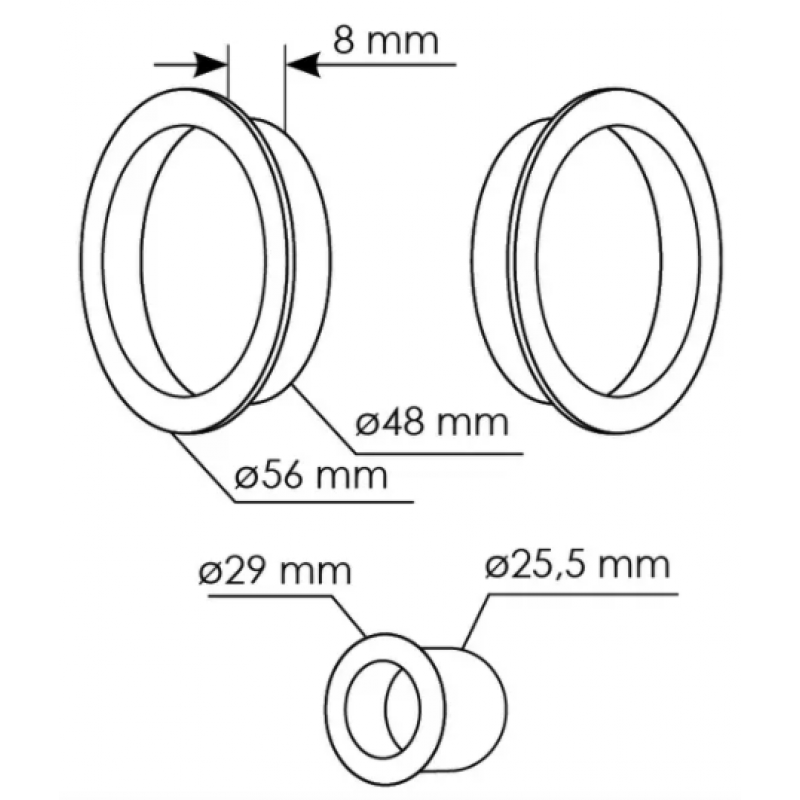 Morelli - Ручки для раздвижных дверей MORELLI MHS-1 AB Бронза