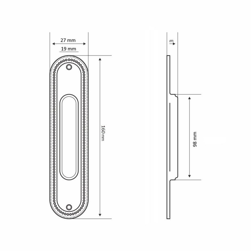 Extreza - Ручка дверная для раздвижных дверей Extreza P603 полированный хром F04